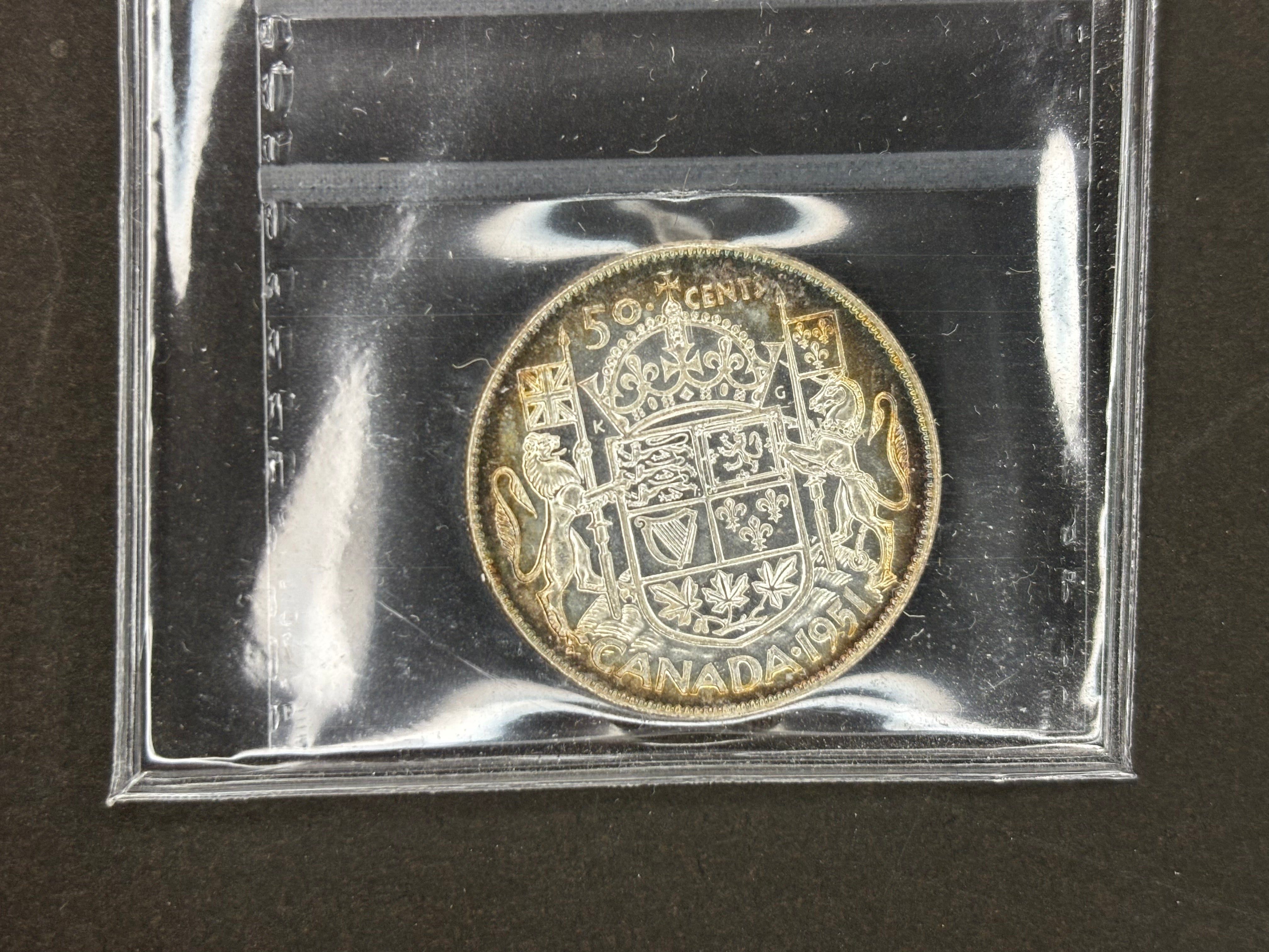 Pièce de monnaie en argent du Canada - 50 cents - 1951 / ICCS MS64