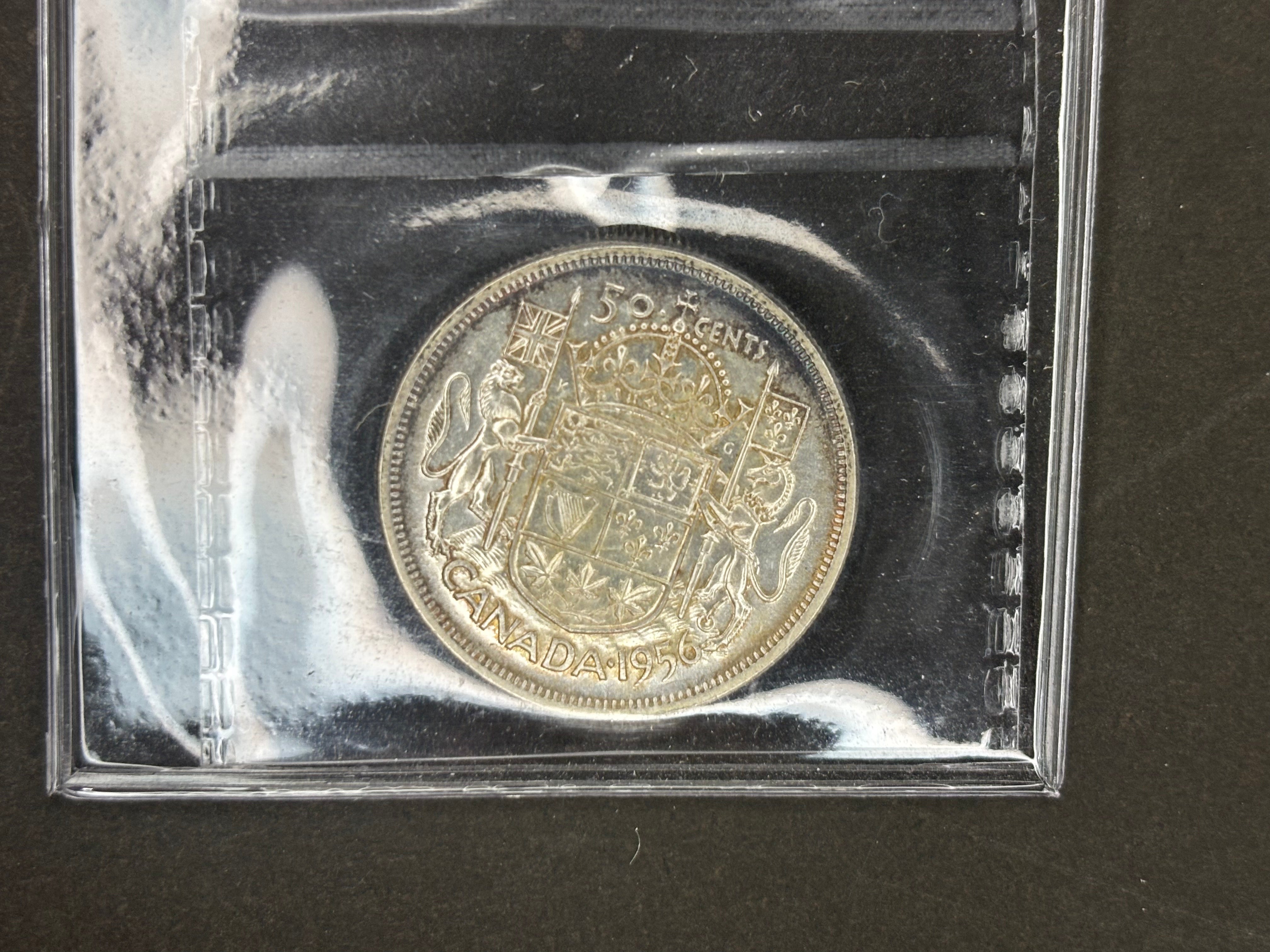Pièce de monnaie en argent du Canada - 50 cents - 1956 / ICCS MS63