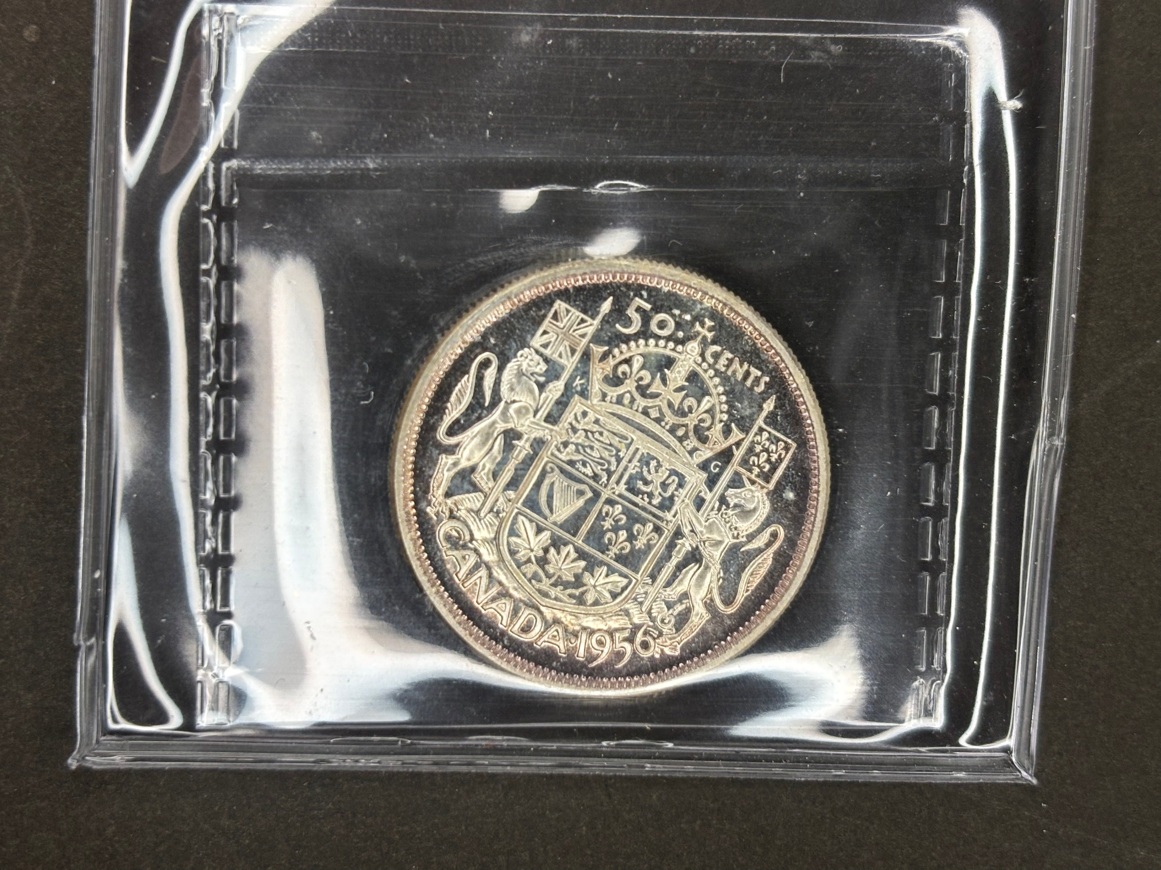 Pièce de monnaie en argent du Canada - 50 cents - 1956 Cameo / ICCS PL65