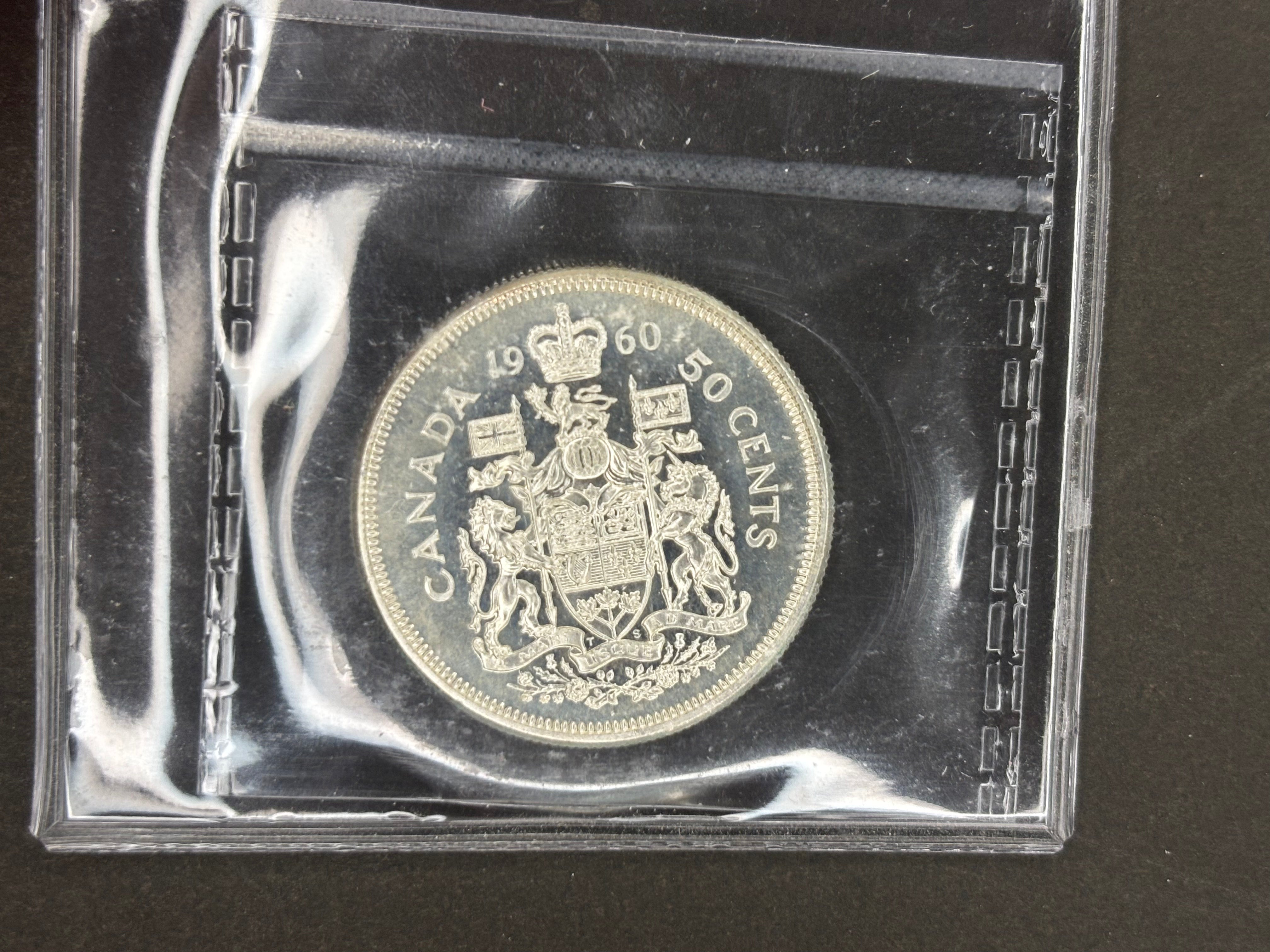 Pièce de monnaie en argent du Canada - 50 cents - 1960 Camée lourde / ICCS PL65