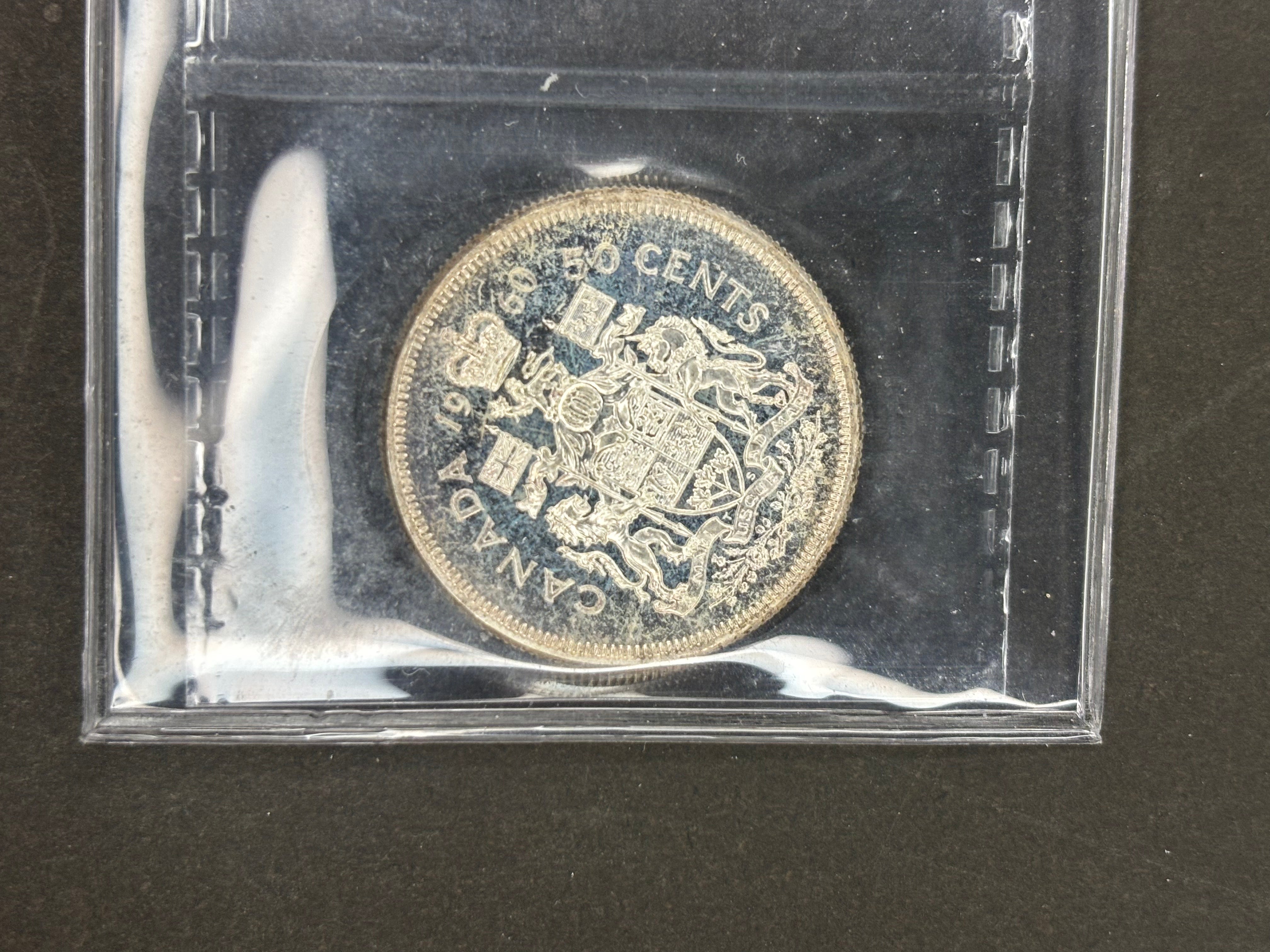 Pièce de monnaie en argent du Canada - 50 cents - 1960 Cameo / ICCS PL66