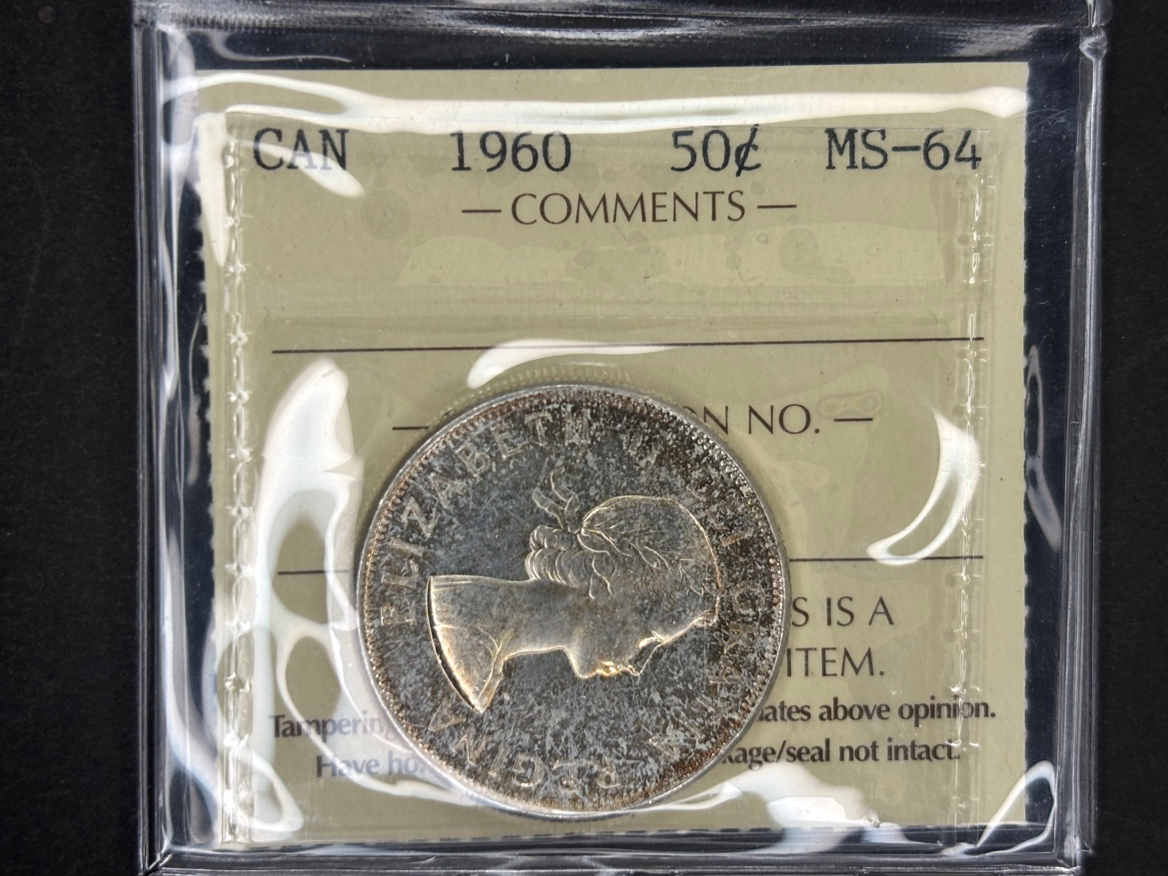 Pièce de monnaie en argent du Canada - 50 cents - 1960 / ICCS MS64