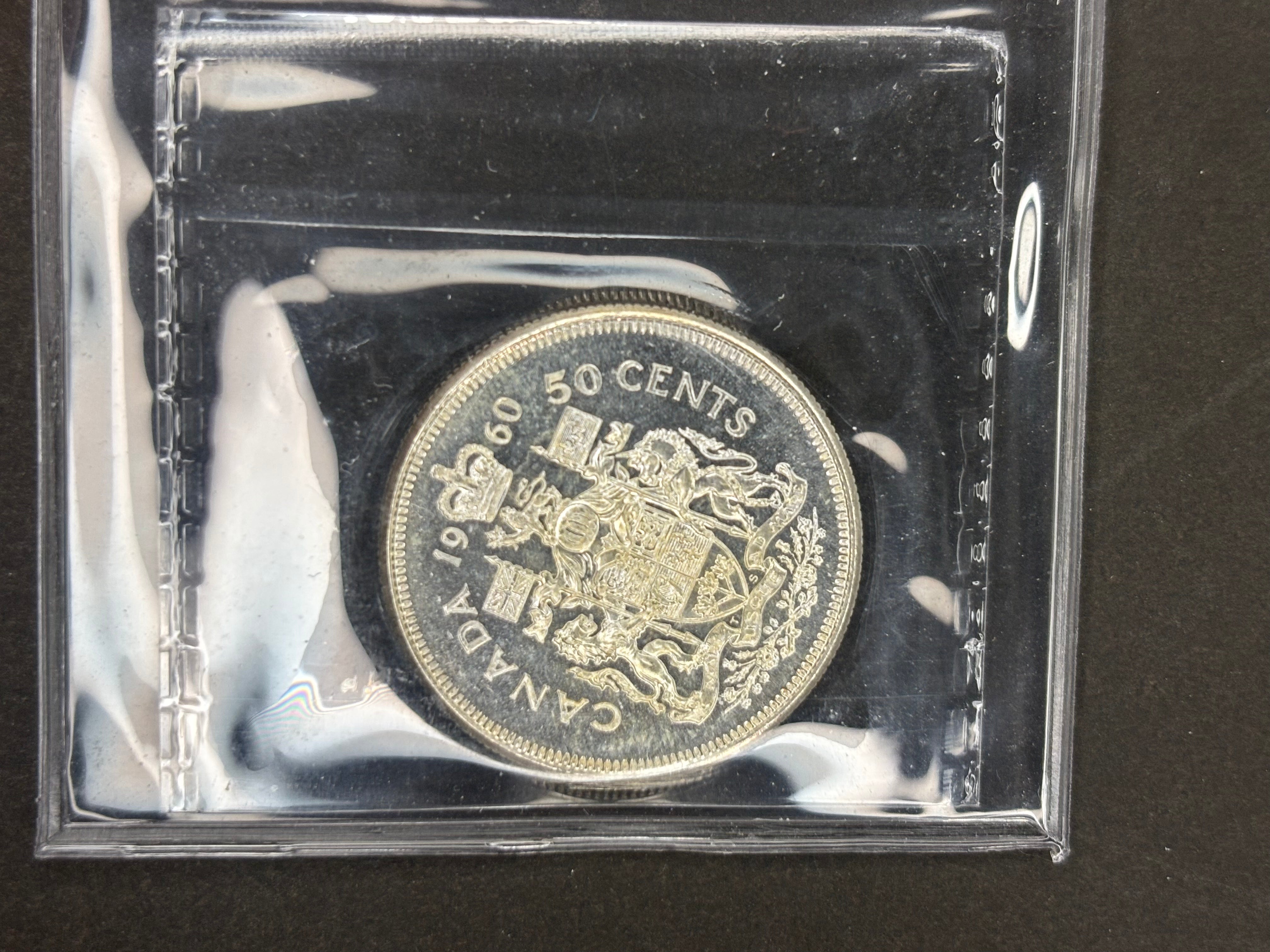 Pièce de monnaie en argent du Canada - 50 cents - 1960 / ICCS MS64