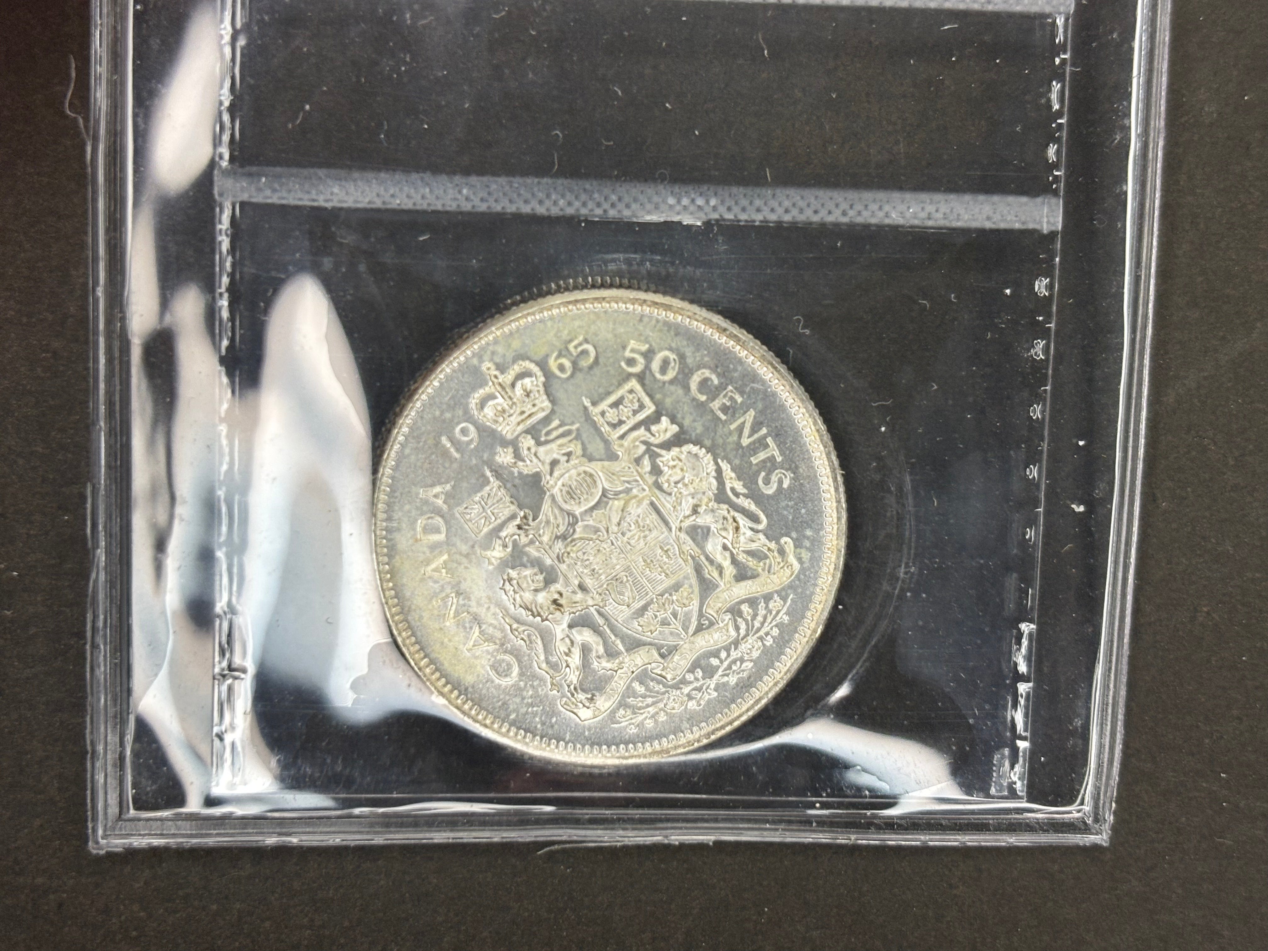 Canada Silver Coin - 50 cents - 1965 / ICCS MS64