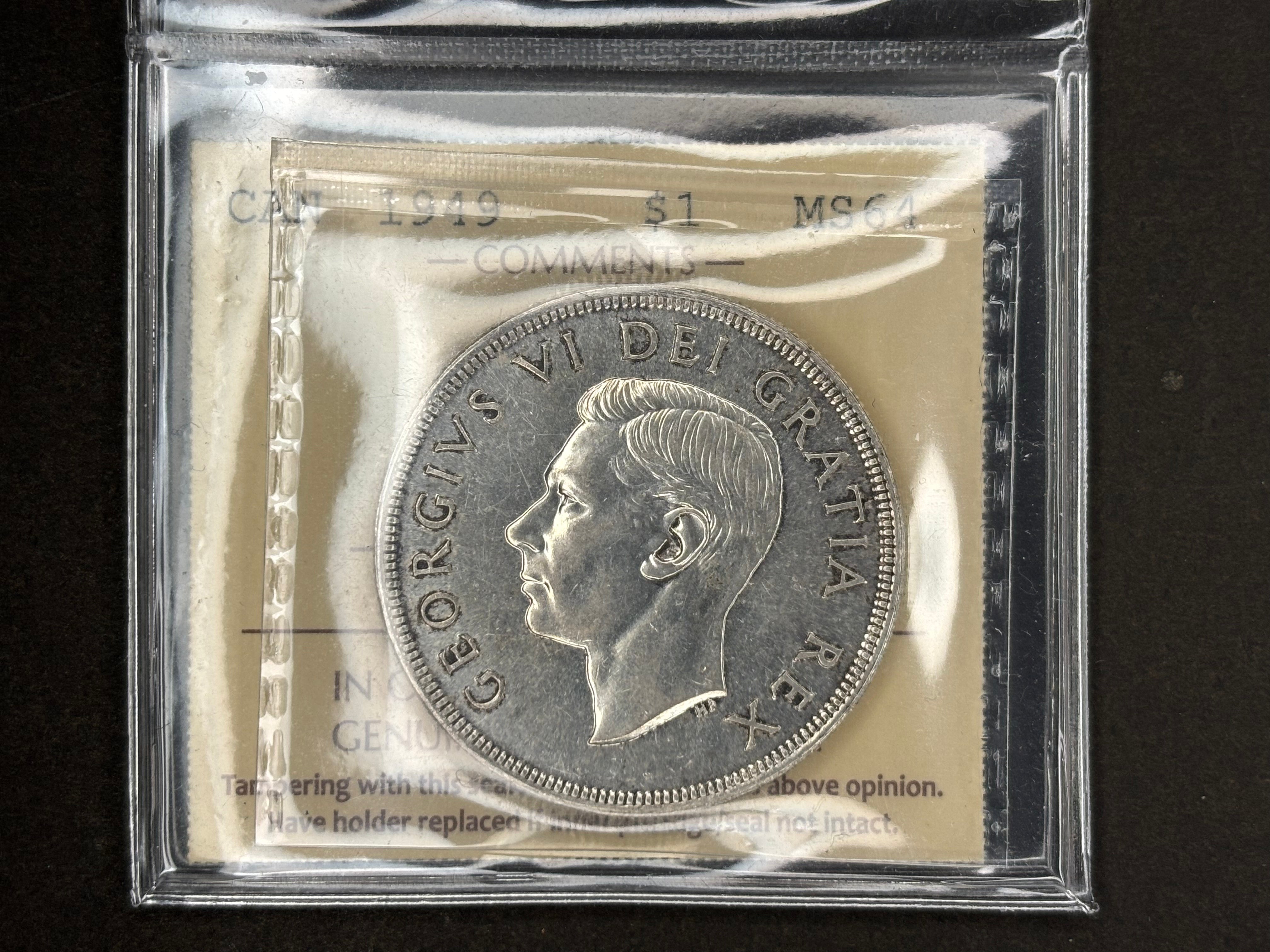 Canada Silver Coin - Dollar - 1949 ICCS MS64