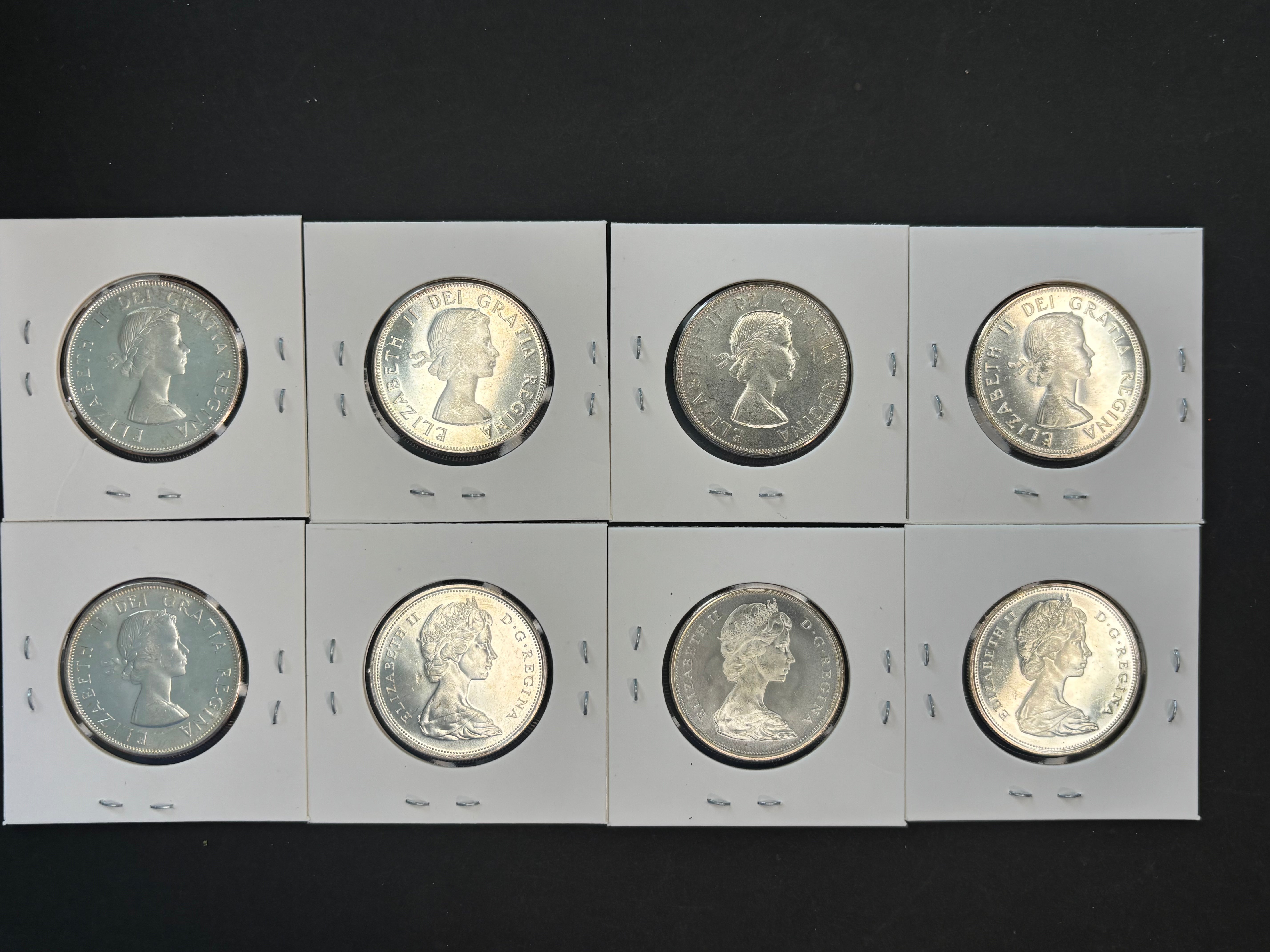 Canada Silver Coin - 50 cents - 1960 to 1967 (lot of 8)