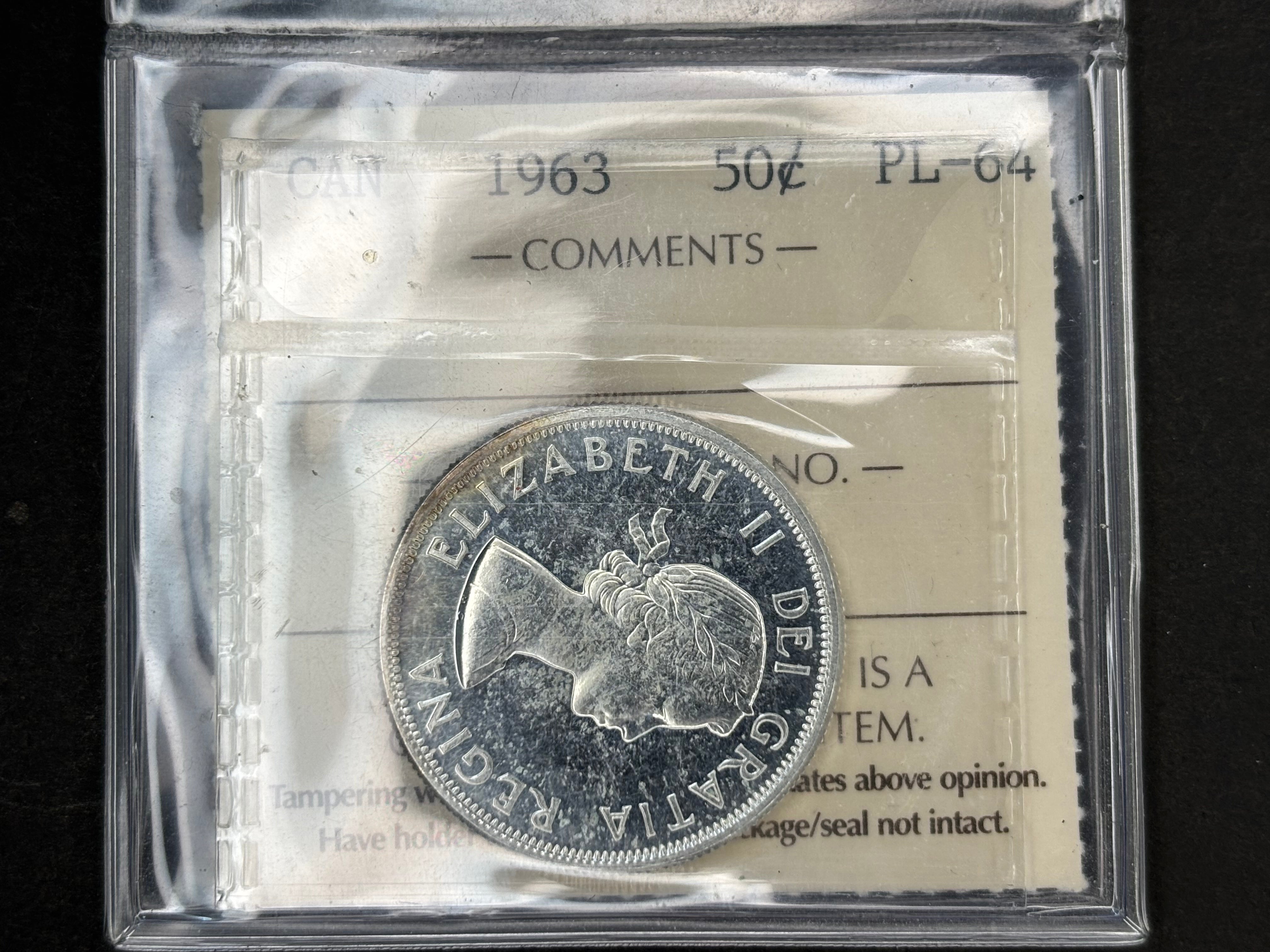 Canada Silver Coin - 50 cents - 1963 / ICCS PL64