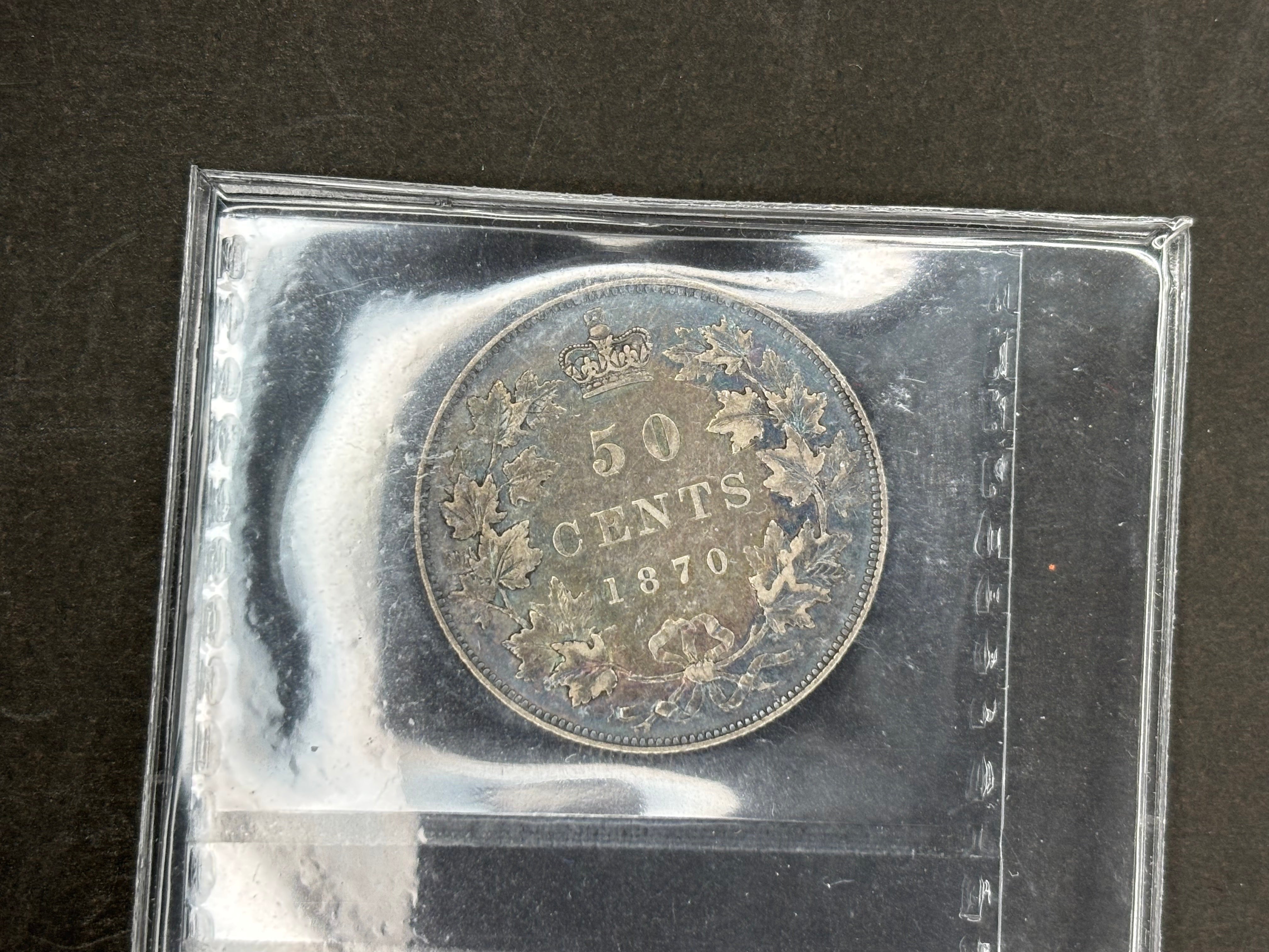 Canada Silver Coin - 50 cents - 1870 L.C.W / ICCS VF30