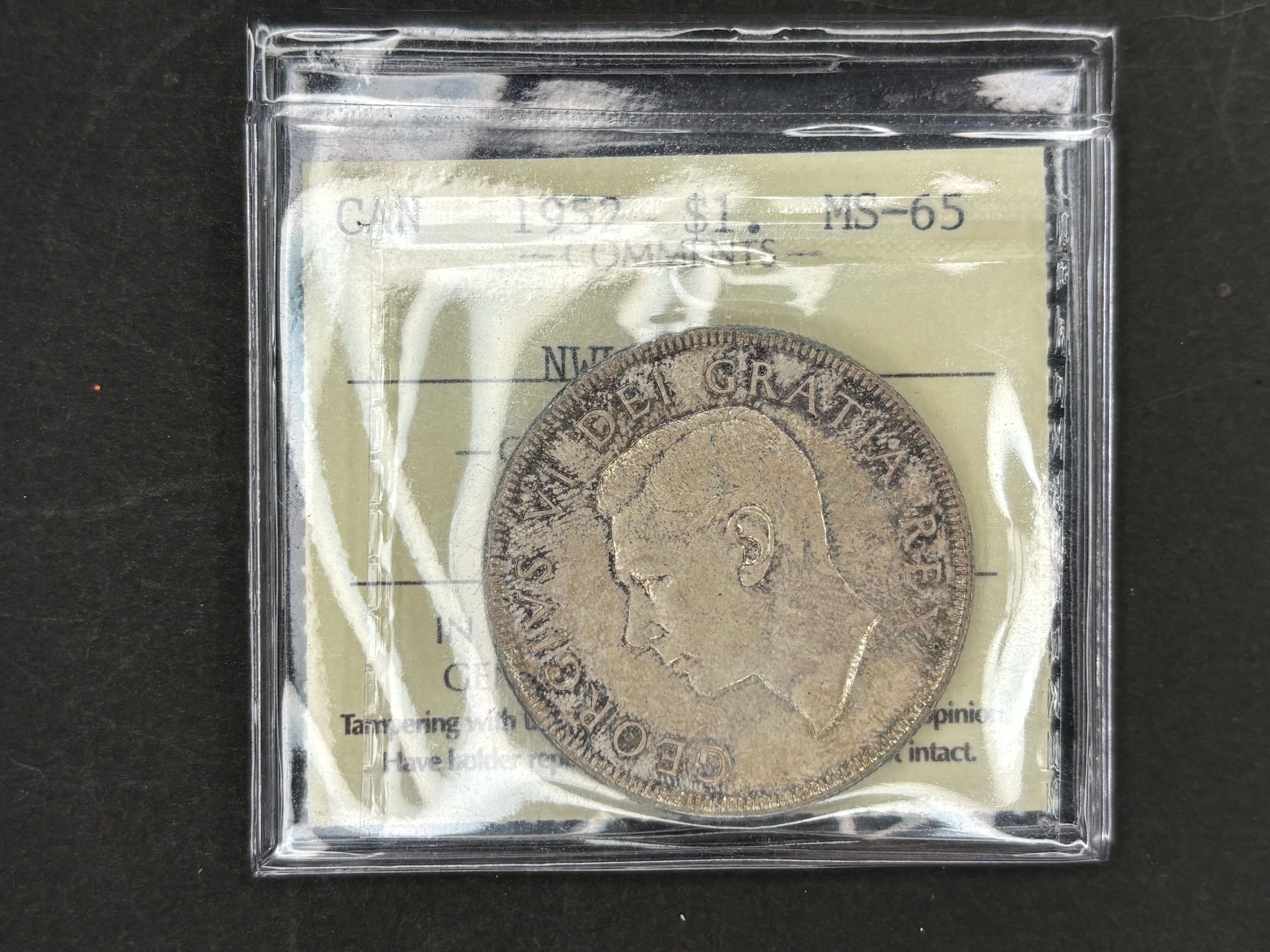 Canadian Silver Coin - Dollars - 1952 NWL - MS65 ICCS
