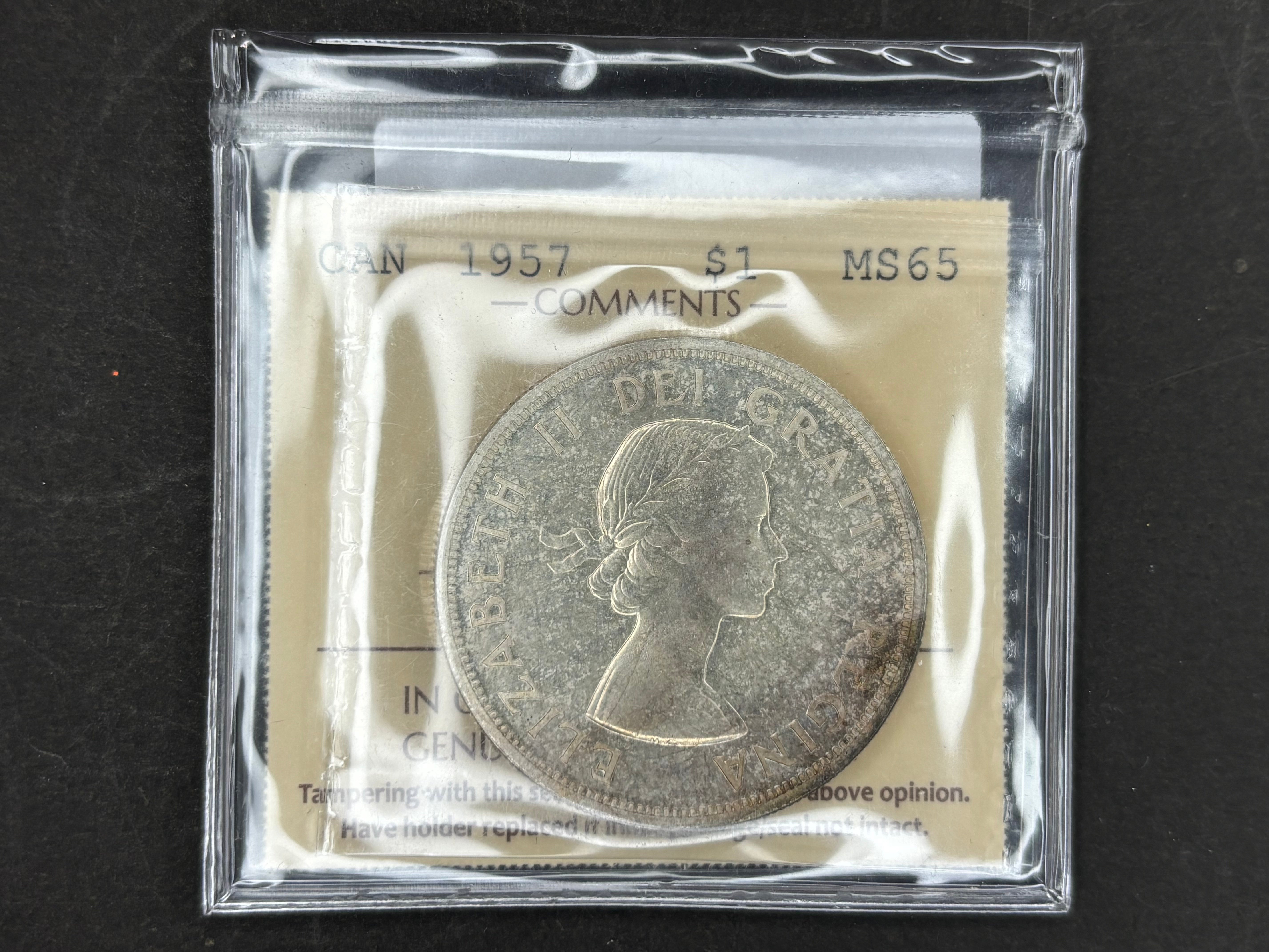 Canadian Silver Coin - Dollars - 1957 - MS65 ICCS