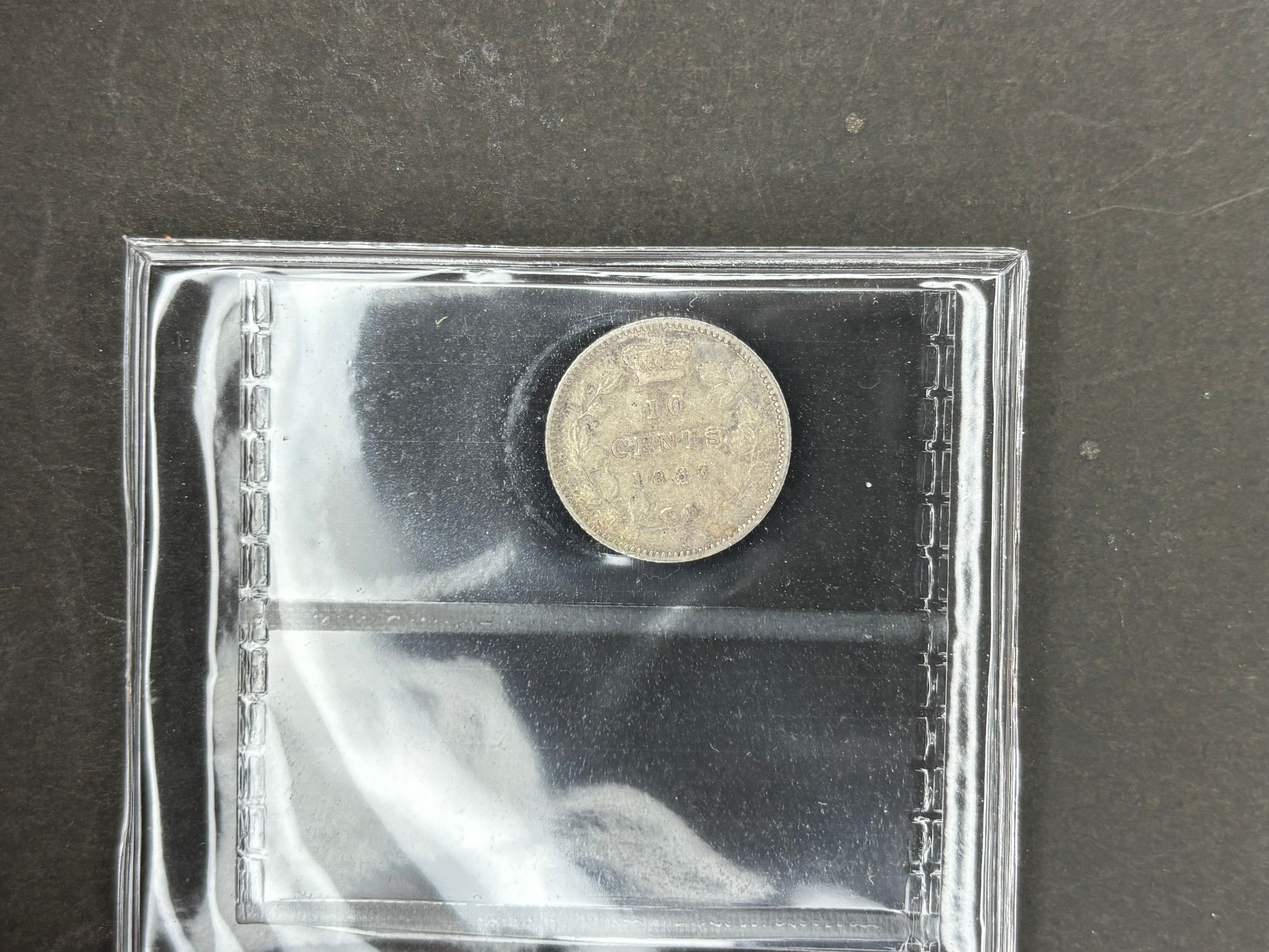 Canadian Silver Coin - 10 cents - 1883H - F15 ICCS