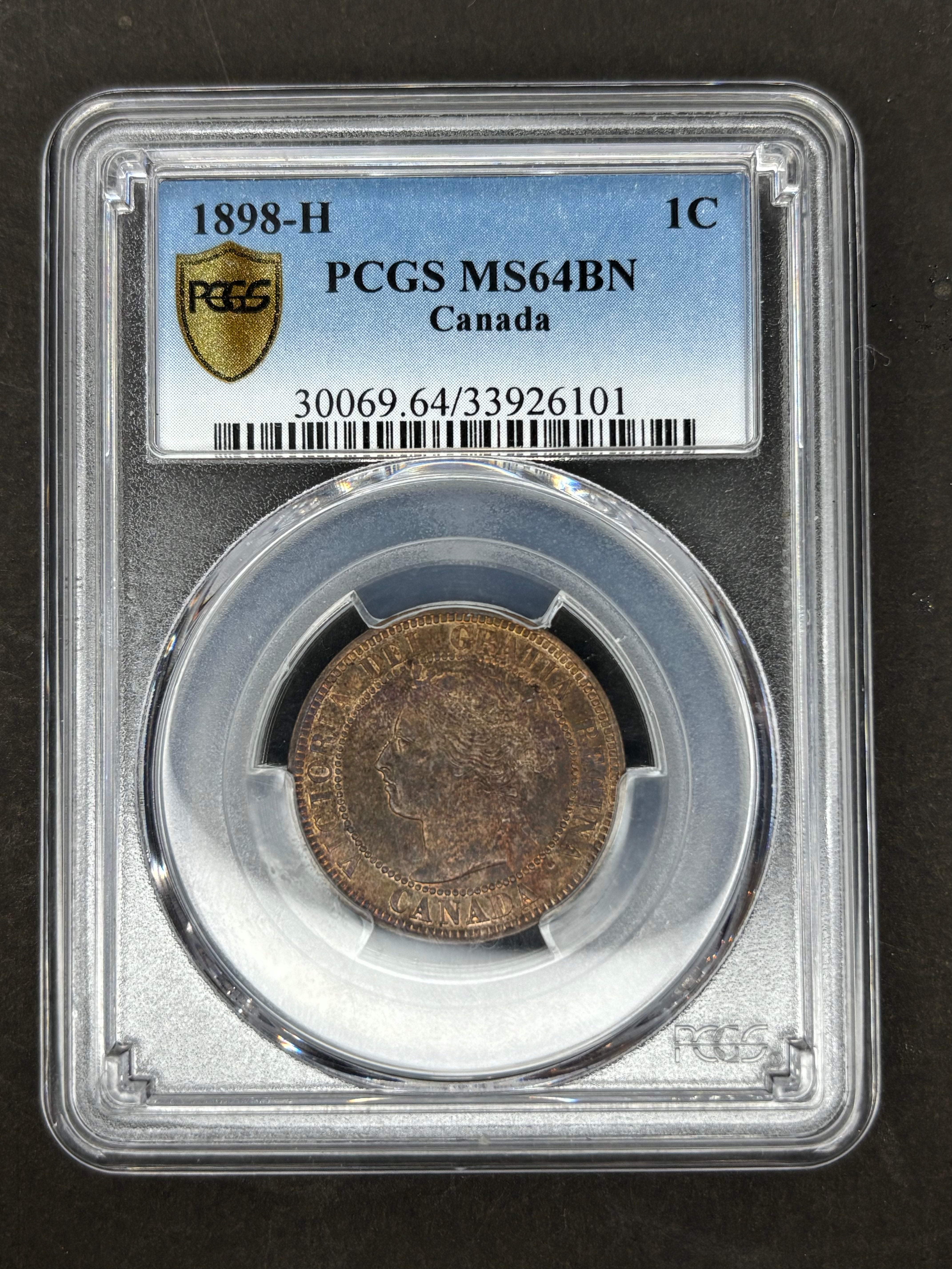 Canadian Coin - Penny - 1898H - MS64BN PGCS